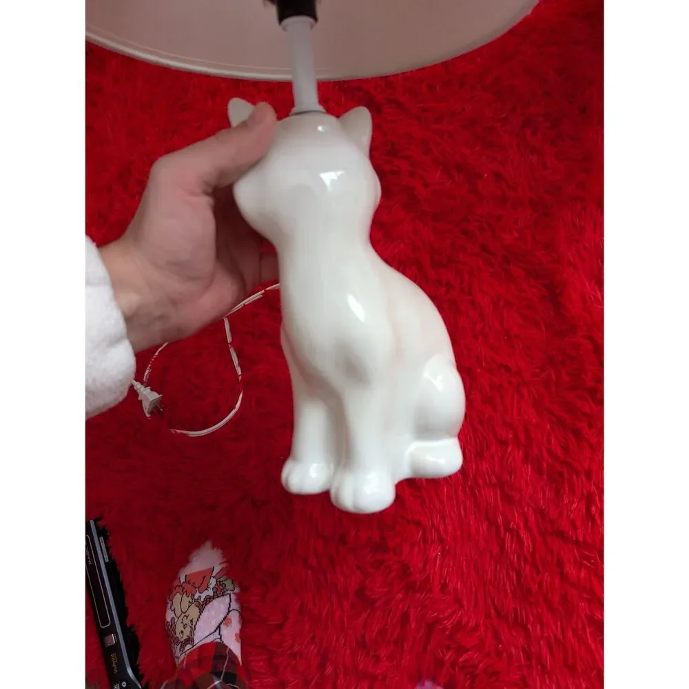 Target White Ceramic Fox Table Lamp Kids Nursery Bedroom Decor Light with Shade